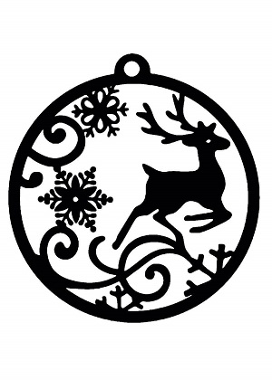 Елочные Игрушки − трафарет 46