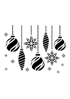 Елочные Игрушки − трафарет 47