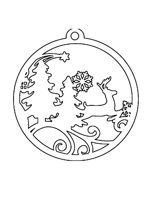 Елочные Игрушки − трафарет 49