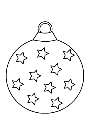 Елочные Игрушки − трафарет 6