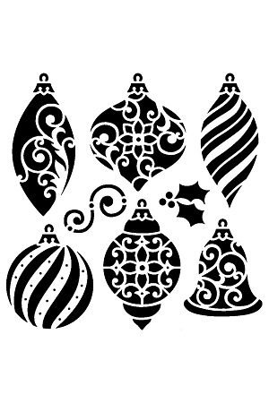 Елочные Игрушки − трафарет 8