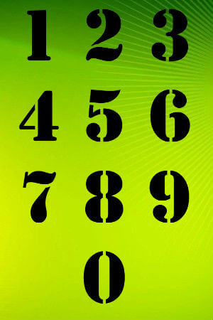 Трафареты цифр по отдельности Цифры по отдельности