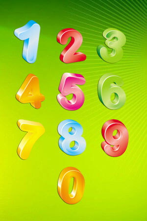 Шаблоны цветных цифр Цветные цифры