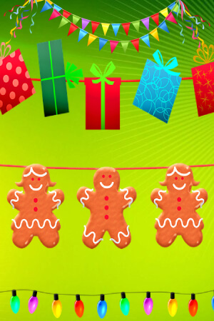 Трафареты Новогодних гирлянд и флажков Новогодние гирлянды и флажки